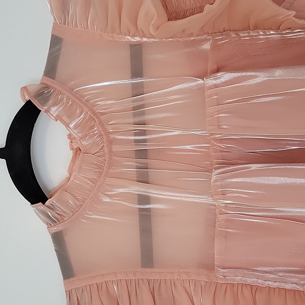 Entro Peach Shiny Ruffle Dress - Picture 4 of 8